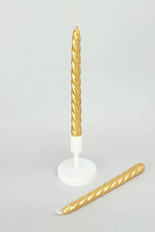 Maison Dorée Paar antiker goldener Spiral-Glitzer-Stabkerzen