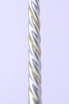 Maison Dorée Pair of Silver and Gold Spiral Glitter Taper Candles — alternate view, G Decor