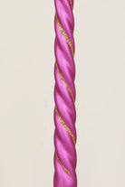 Set of 2 Handmade Maison Dorée Violet Orchid Spiral Glitter Stripe Dinner & Taper Candles - G Decor