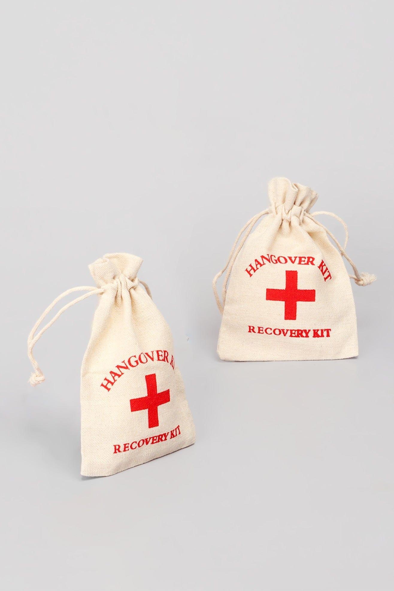 G Decor Gift Bags Cream Set of 2 Hessian Bags - Hangover Recovery Kit