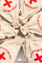 Set of 2 Hessian Bags Hangover Recovery Kit - G Decor