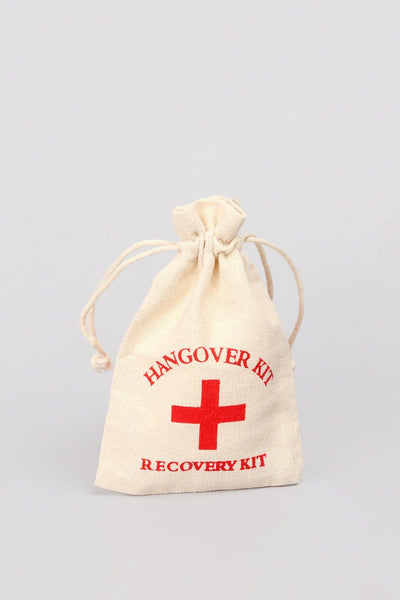 G Decor Gift Bags Cream Set of 2 Hessian Bags - Hangover Recovery Kit