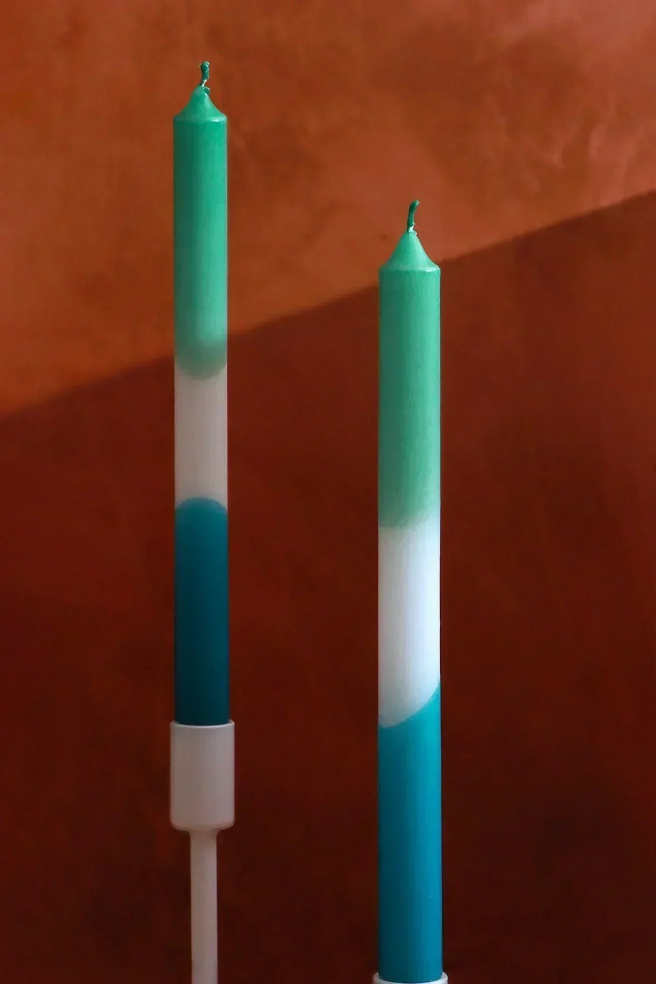 GlowTone Pine Light Ombre Taper Candles Pair — alternate view, G Decor
