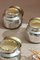 Set of 3 Aurielle Linen Fragrance Hand-Poured Soy Wax Jar Candles With Lid Mercury Silver Finish - G Decor