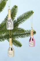 G Decor Christmas Decorations Assorted Mini Prosecco Bottles Christmas Tree Ornaments Set of 3