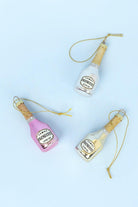 G Decor Christmas Decorations Assorted Mini Prosecco Bottles Christmas Tree Ornaments Set of 3