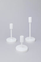 Halo hand-blown white glass candle holders multipack