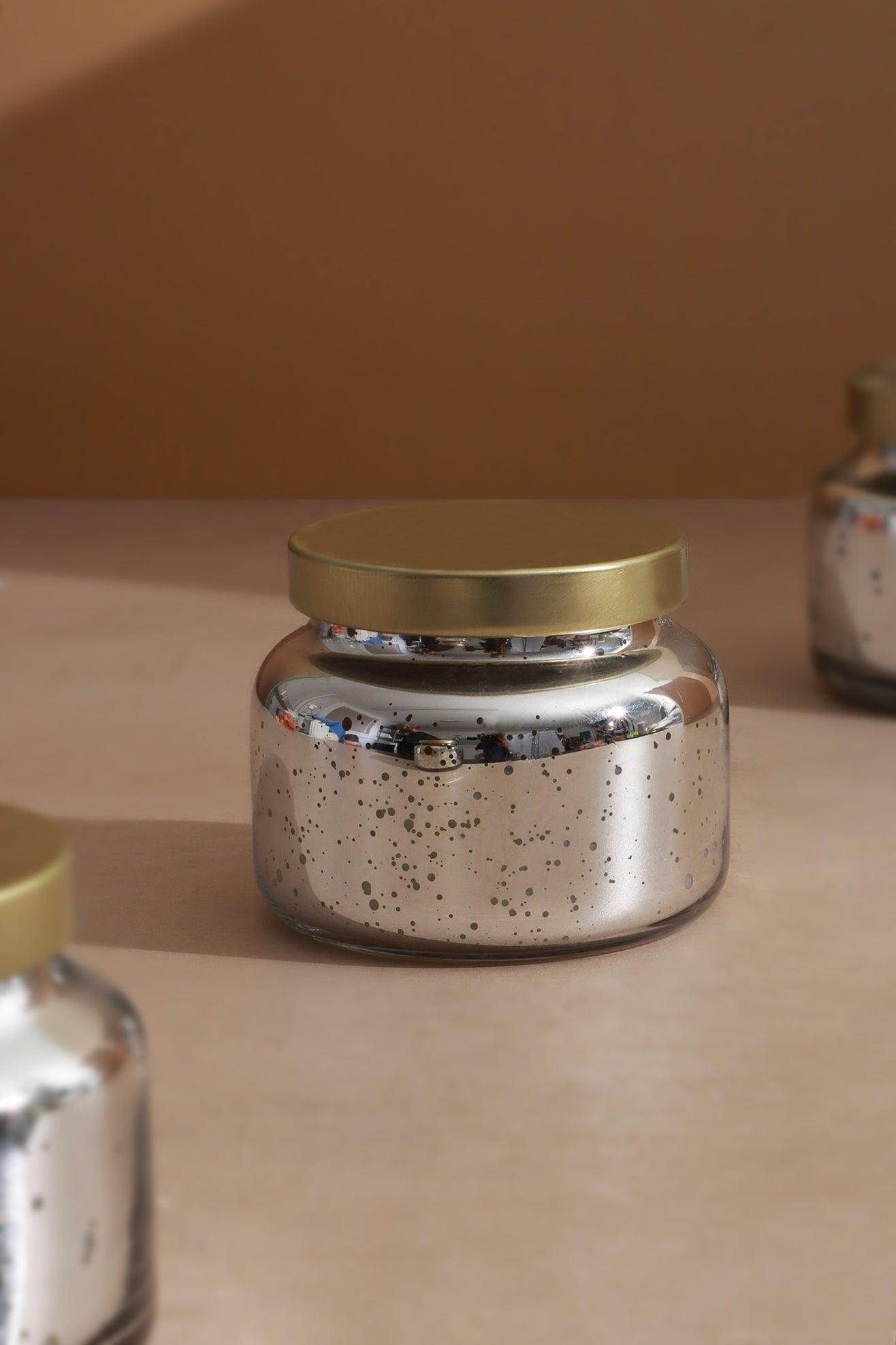 Set of 3 Scented Vela Silver Mercury Linen Soy, Perfect for Meditation, Small Jar Candles - G Decor