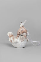 Set of 3 Winter Feathered Birds Christmas Decorations — lifestyle view, G Decor