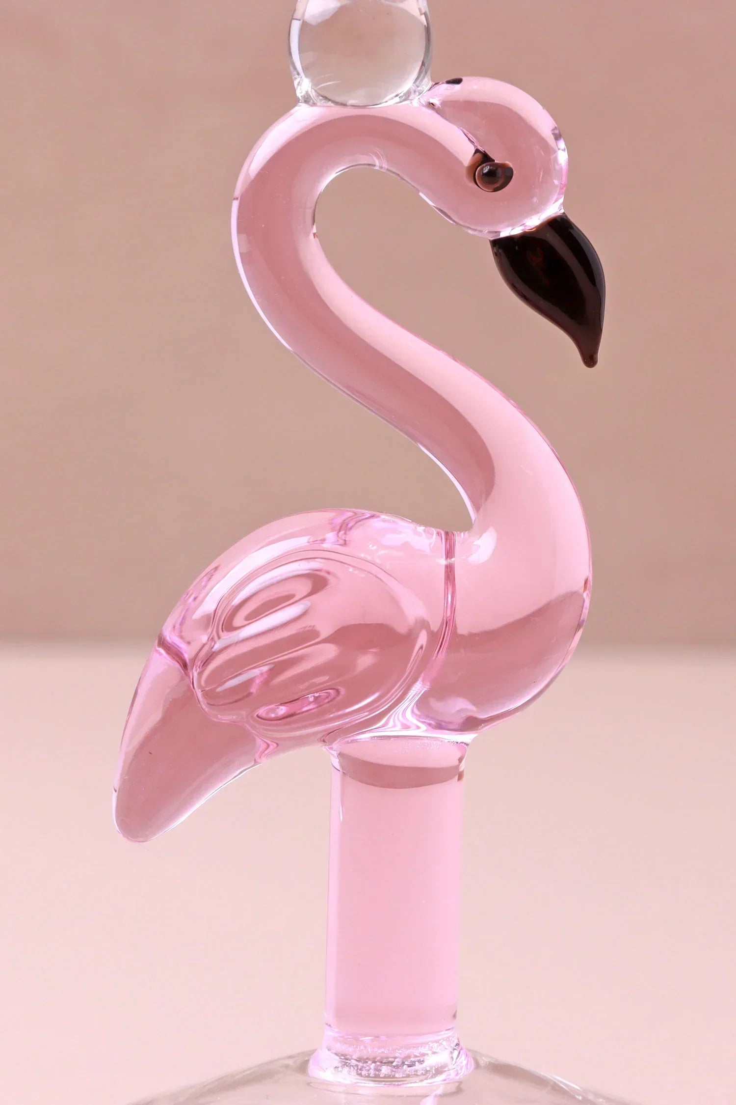 Flamingo Stem Pink Cocktail and Martini Glasses Set of 4 — close-up view, G Decor