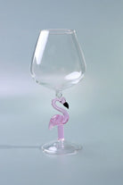 Flamingo Stem Pink Wine Glasses Sculpted Glassware Set of 4 — close-up view, G Decor