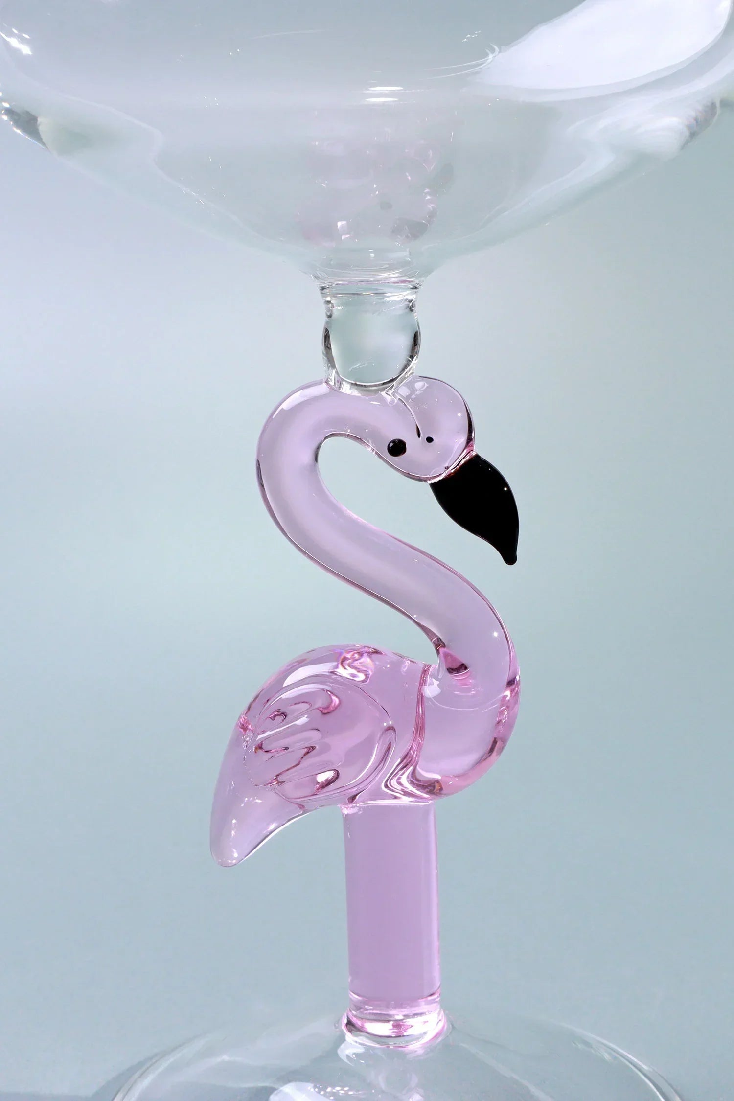 Flamingo Stem Pink Wine Glasses Sculpted Glassware Set of 4 — alternate view, G Decor