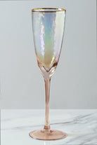 Set of 4 Lustre Pearl Hammered Textured Champagne Flutes - G Decor