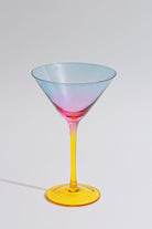 Set of 4 Martini Glasses with a Rainbow Hue - G Decor