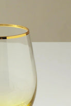 Set of 4 Radiance Ombre Gold-Rim Tumbler Glasses Golden Sunrise - G Decor
