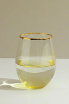 Set of 4 Radiance Ombre Gold-Rim Tumbler Glasses Golden Sunrise - G Decor
