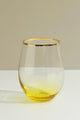 Set of 4 Radiance Ombre Gold-Rim Tumbler Glasses Golden Sunrise - G Decor