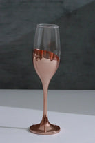 Set of 4 Sephora Rose Gold Champagne Glasses Elegant Metallic Finish - G Decor