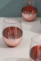 Sephora Two-Tone Rose Gold Tumbler Glasses Set of 4 — lifestyle view, G Decor