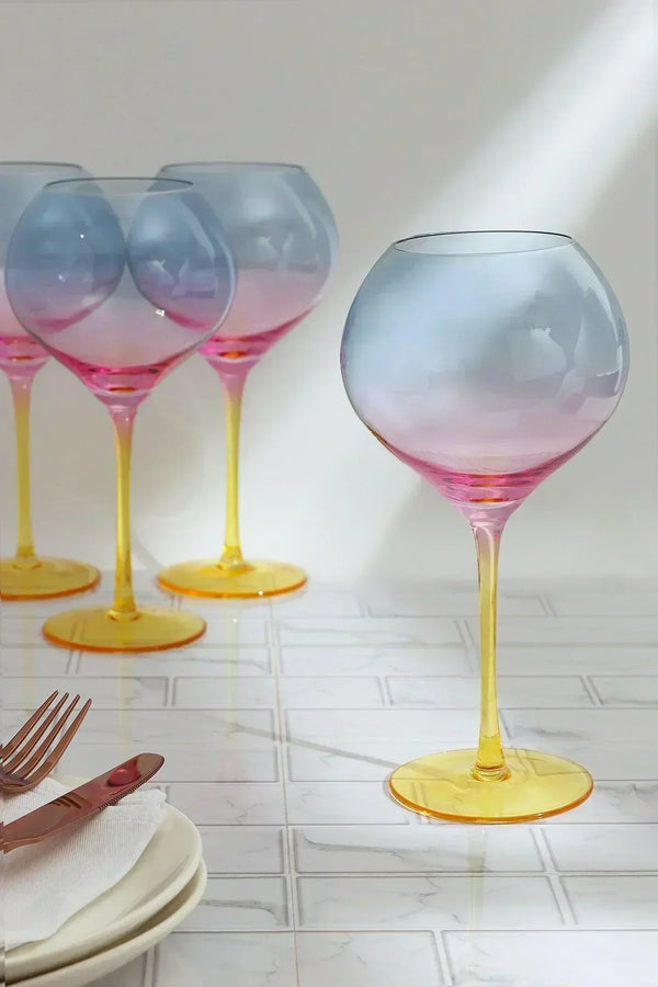 Sunset Rainbow Iridescent Gin Glasses Set of 4