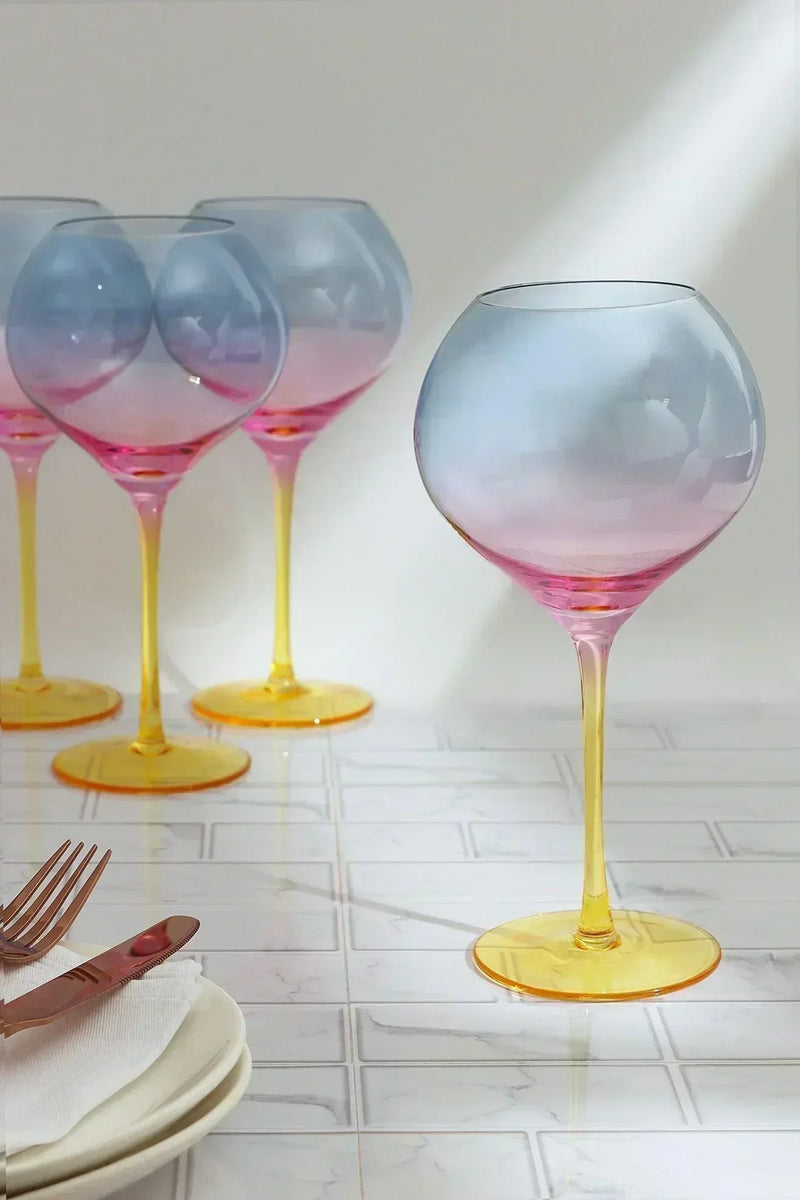 Sunset Rainbow Iridescent Gin Glasses Set of 4