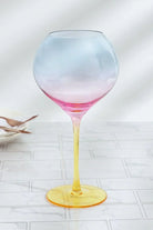 Set of 4 Sunset Rainbow Iridescent Gin Glasses Vibrant & Party-Ready - G Decor