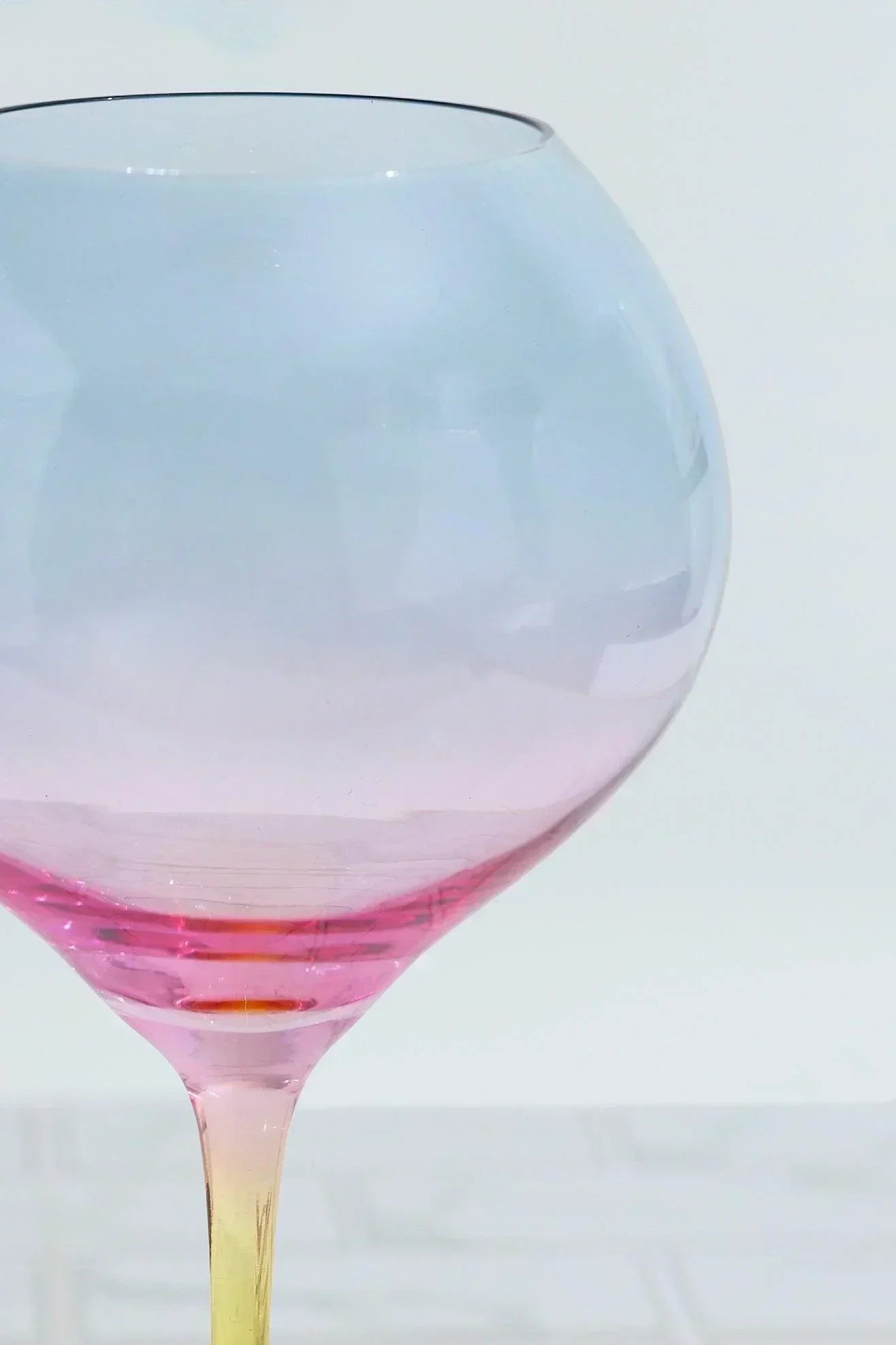 Sunset Rainbow Iridescent Gin Glasses Set of 4 — close-up view, G Decor