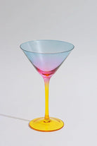 Set of 4 Sunset Rainbow Iridescent Martini Glasses Striking Cocktailware - G Decor