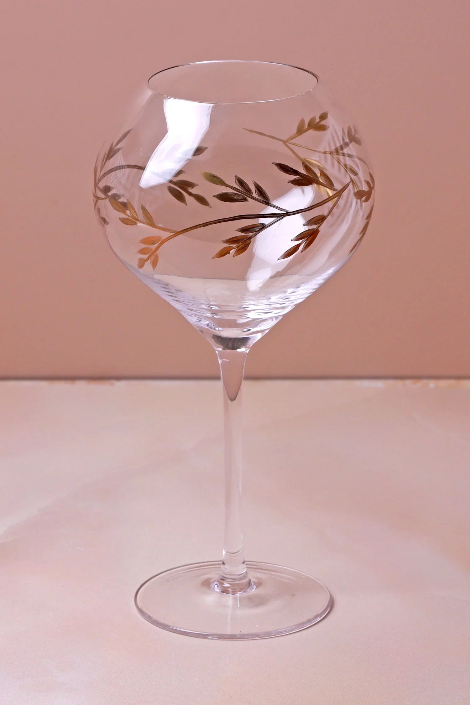 Set of 4 Wild Vine Hand-Painted Gin Glasses Inspired by Nature - G Decor