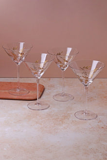 Lot de 4 verres à martini peints à la main Wild Vine