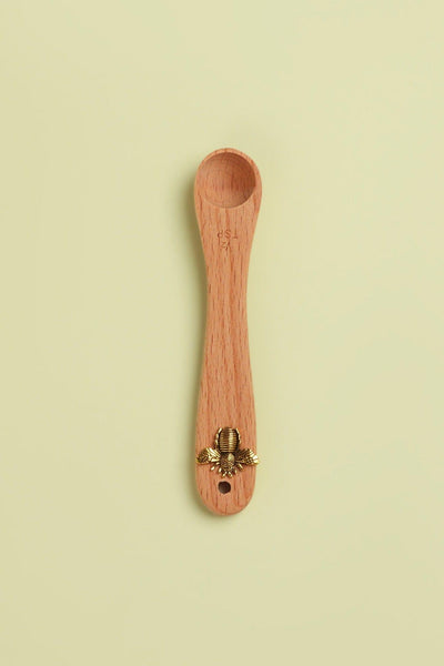 G Decor Cutlery Brown Set Of 4 Wooden Bee Measuring Spoons