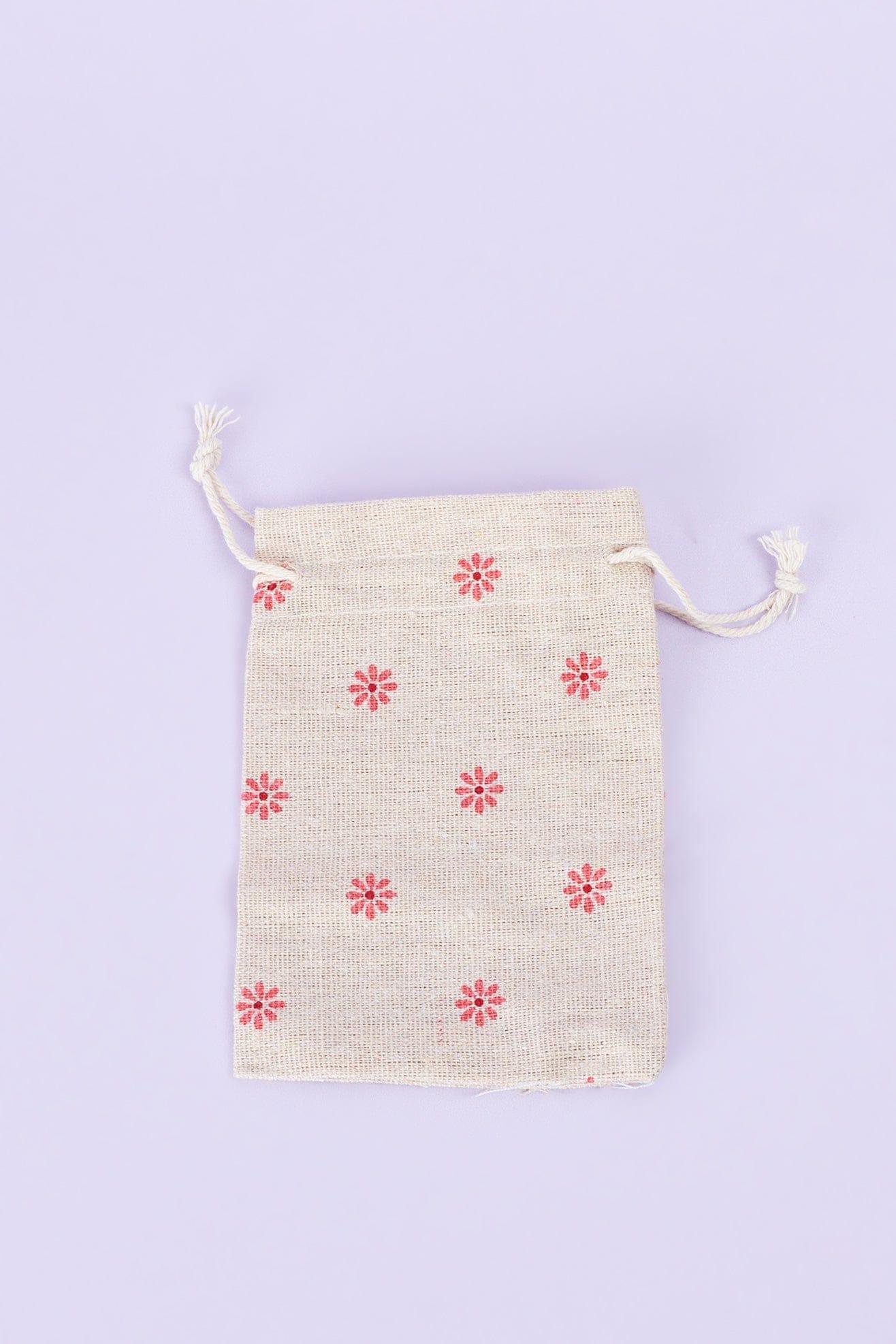 Set of 5 or 10 Blooming Elegance Hessian Gift Sacks with Flower Patterns - G Decor