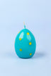 Set of 6 Easter Egg Candles - Blue - G Decor