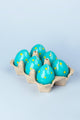 Set of 6 Easter Egg Candles - Blue - G Decor