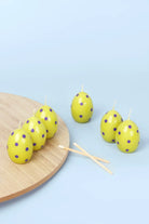 Green Easter Polka Egg Candles in Spring Meadow — G Decor
