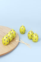 Set of 6 Easter Egg Candles - Green - G Decor