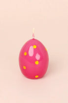 Pink Easter Polka Egg Candles in Blossom Patch — alternate view, G Decor