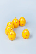 Yellow Easter Polka Egg Candles in Sunny Barnyard — alternate view, G Decor