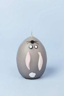 Little Flame Club Bunny Grey Hand-Painted Egg Candles