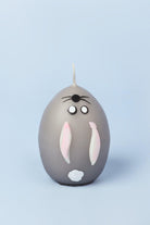 Set of 6 - Hoppy Easter Egg Candles - Grey - G Decor
