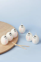 Little Flame Club Milk White Hand-Painted Egg Candles — G Decor