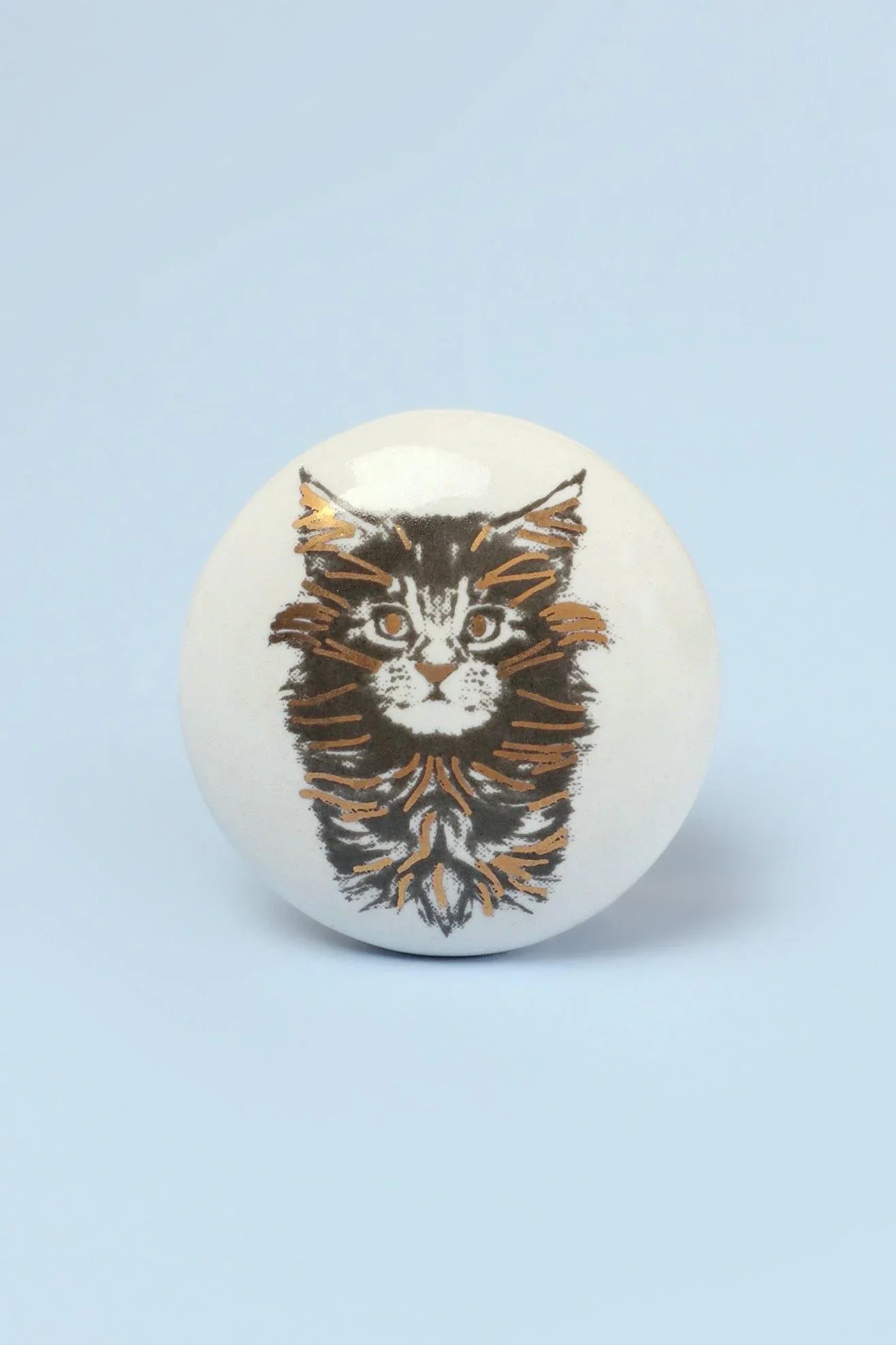 Sassy Meow Black and Gold Ceramic Cat Cabinet Knobs Set of 8 — view 5, G Decor