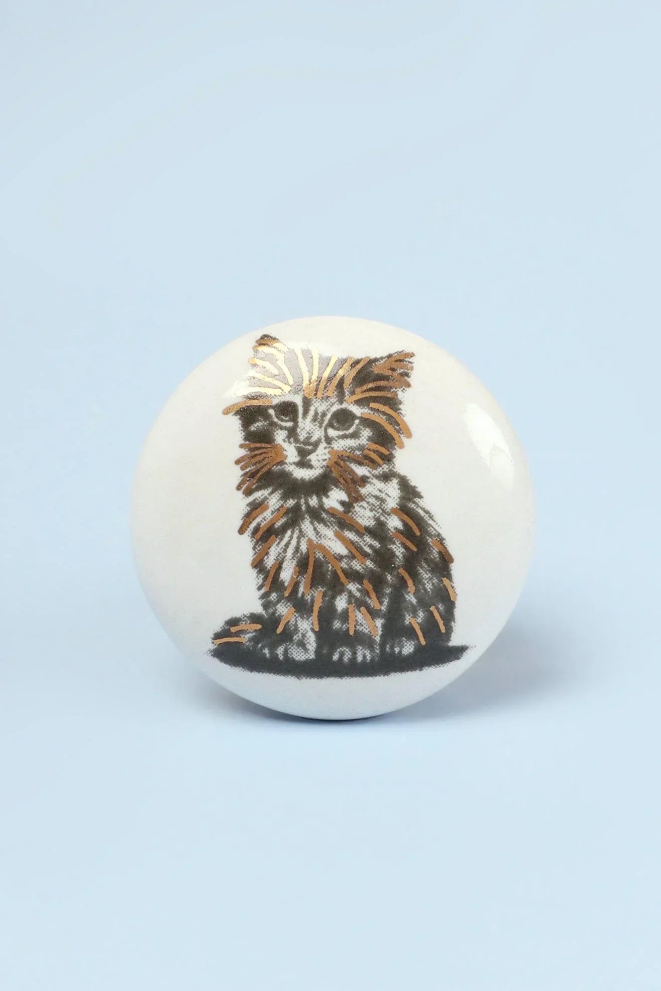 Sassy Meow Black and Gold Ceramic Cat Cabinet Knobs Set of 8 — view 9, G Decor