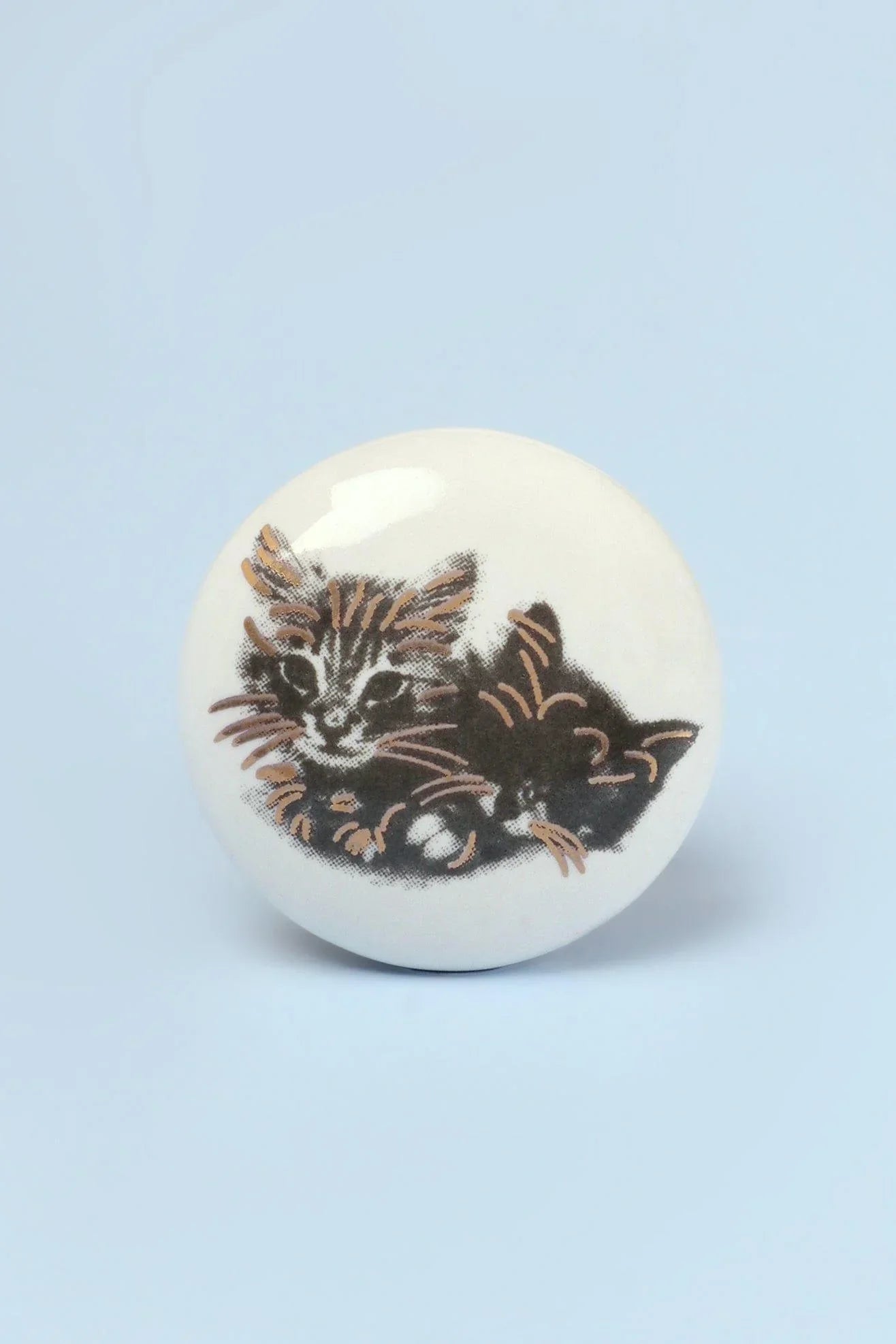 Sassy Meow Black and Gold Ceramic Cat Cabinet Knobs Set of 8 — view 8, G Decor