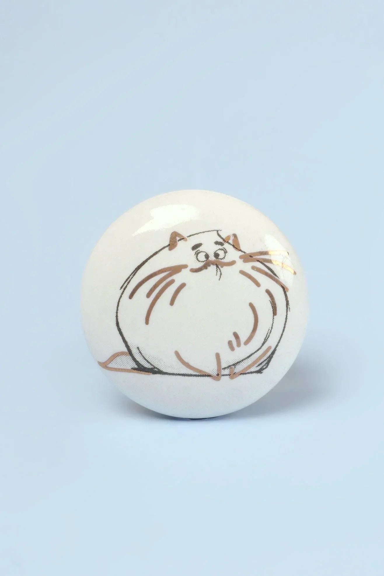 Sassy Meow Black and Gold Ceramic Cat Cabinet Knobs Set of 8 — view 6, G Decor