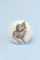 Set of 8 Black & Gold Ceramic Cat Door Knobs Sassy Meow Design - G Decor