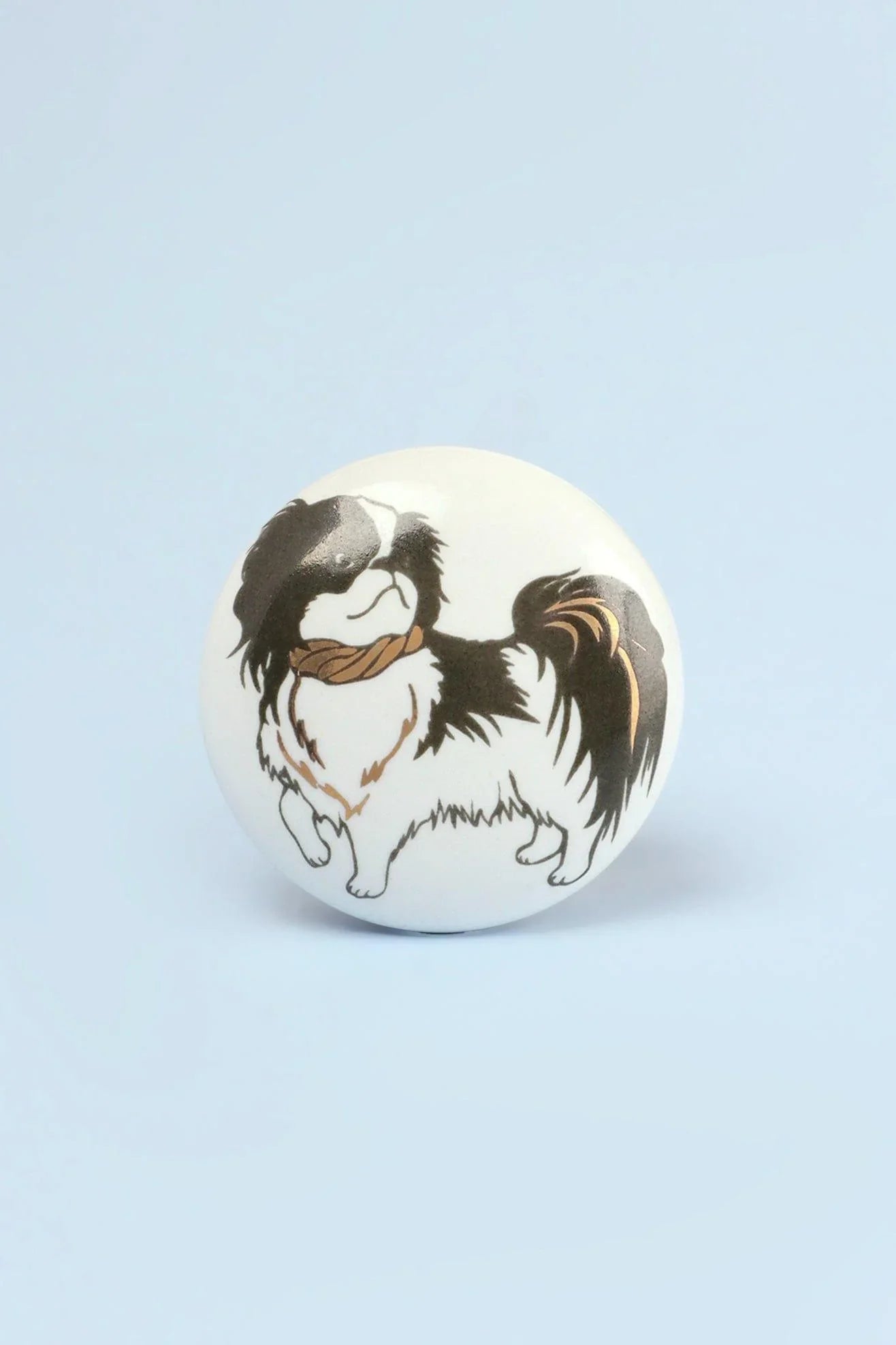 Playful Pup Black and Gold Ceramic Dog Cabinet Knobs Set of 8 — view 6, G Decor