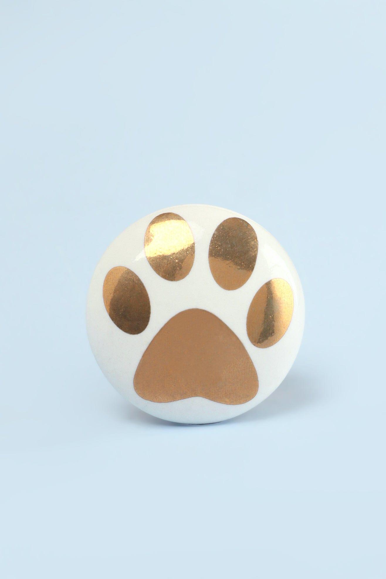 Set of 8 Black & Gold Ceramic Dog Door Knobs Playful Pup Design - G Decor