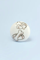 Set of 8 Black & Gold Ceramic Dog Door Knobs Playful Pup Design - G Decor