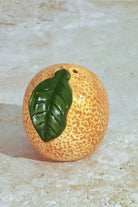 Pair of Orange-Shaped Salt and Pepper Shakers — close-up view, G Decor